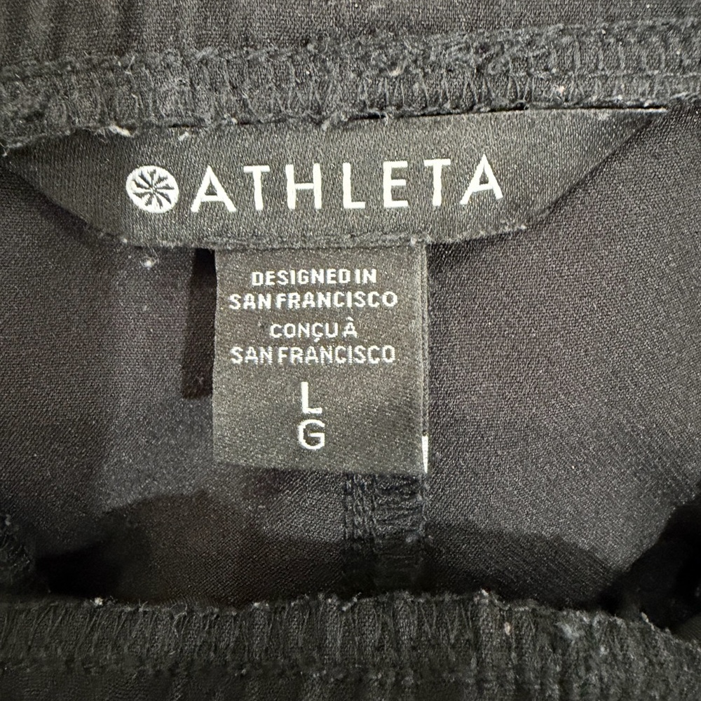 Athleta Wide Leg Black Women's track style Pants - Picture 9 of 9